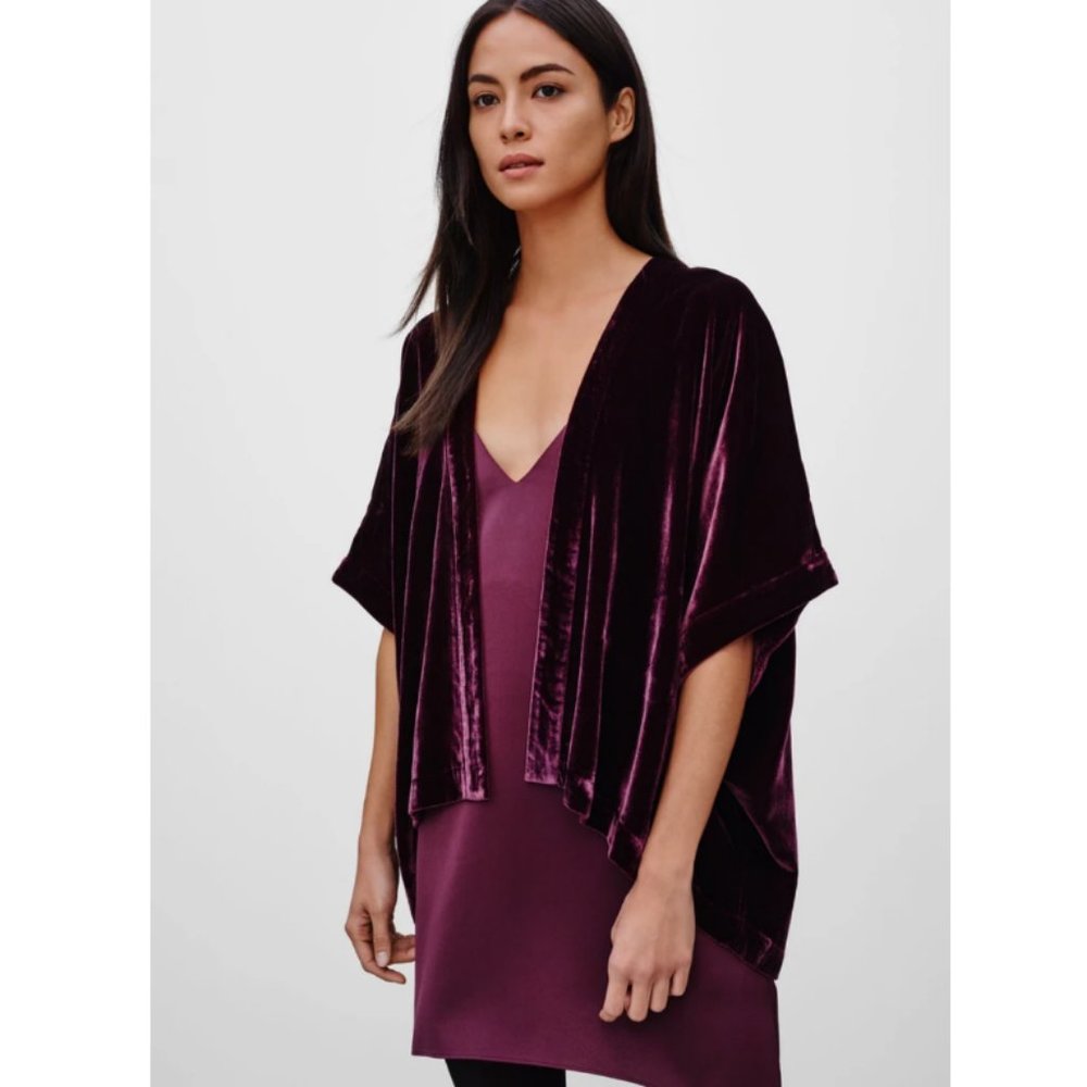 Aritzia Talula Velvet Fawkner Kimono Cardigan Vest